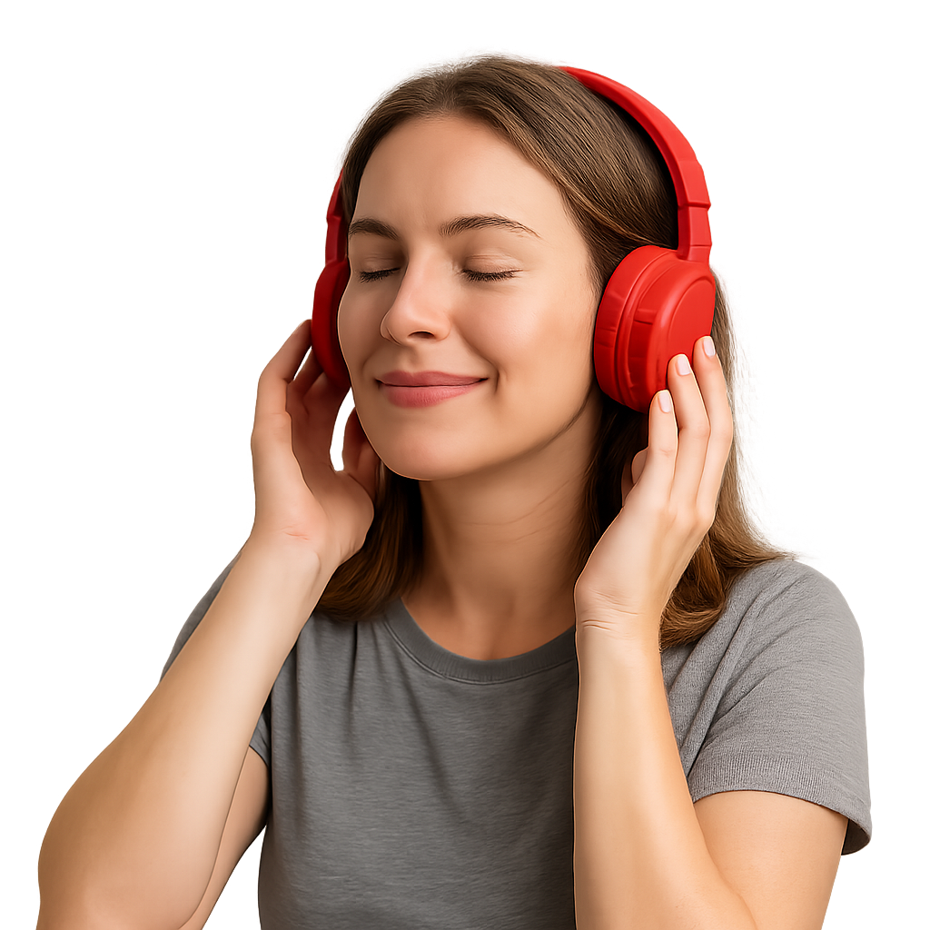 Çift romantik duke dëgjuar muzikë